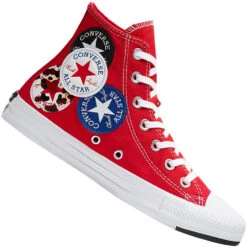 Converse CT All Star Hi Logo Play Sneaker University Red/Black/Rush Blue Damen, Herren