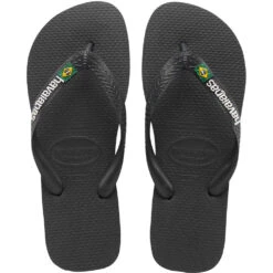 Havaianas Brasil Logo Zehenstegsandalen Black Damen, Herren
