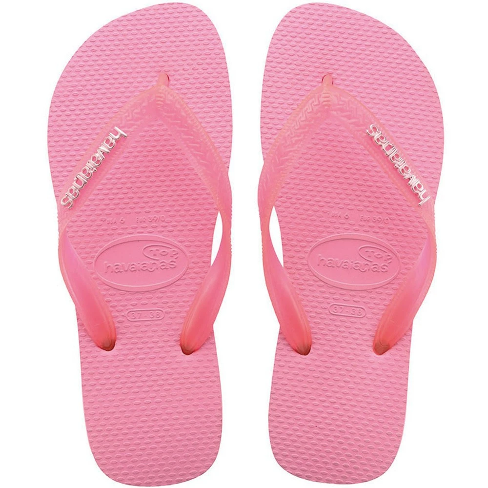 Havaianas Logo Metallic Zehentrenner Light Rose Damen