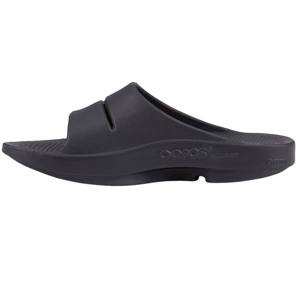 Oofos Ooahh Sport Regenerations-Schlappen Matte Black Damen, Herren – Bild 2