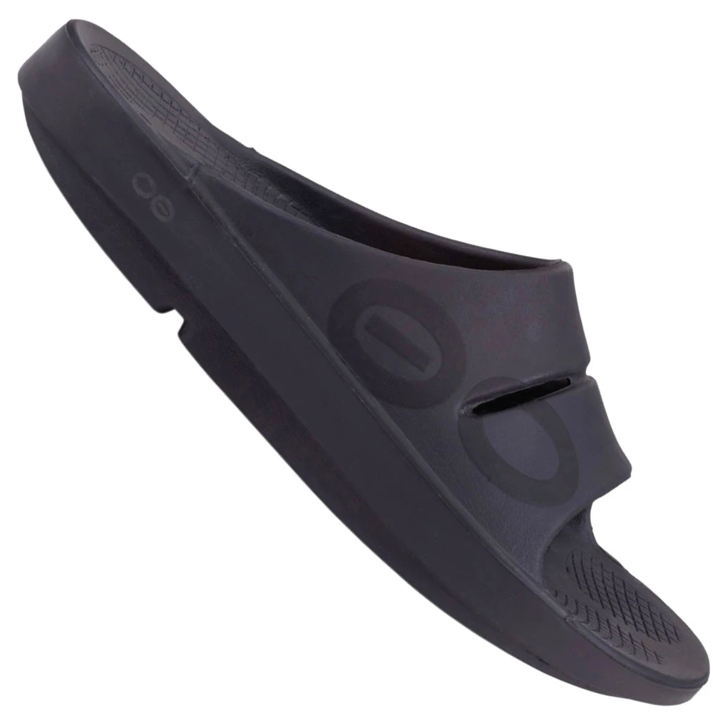 Oofos Ooahh Sport Regenerations-Schlappen Matte Black Damen, Herren