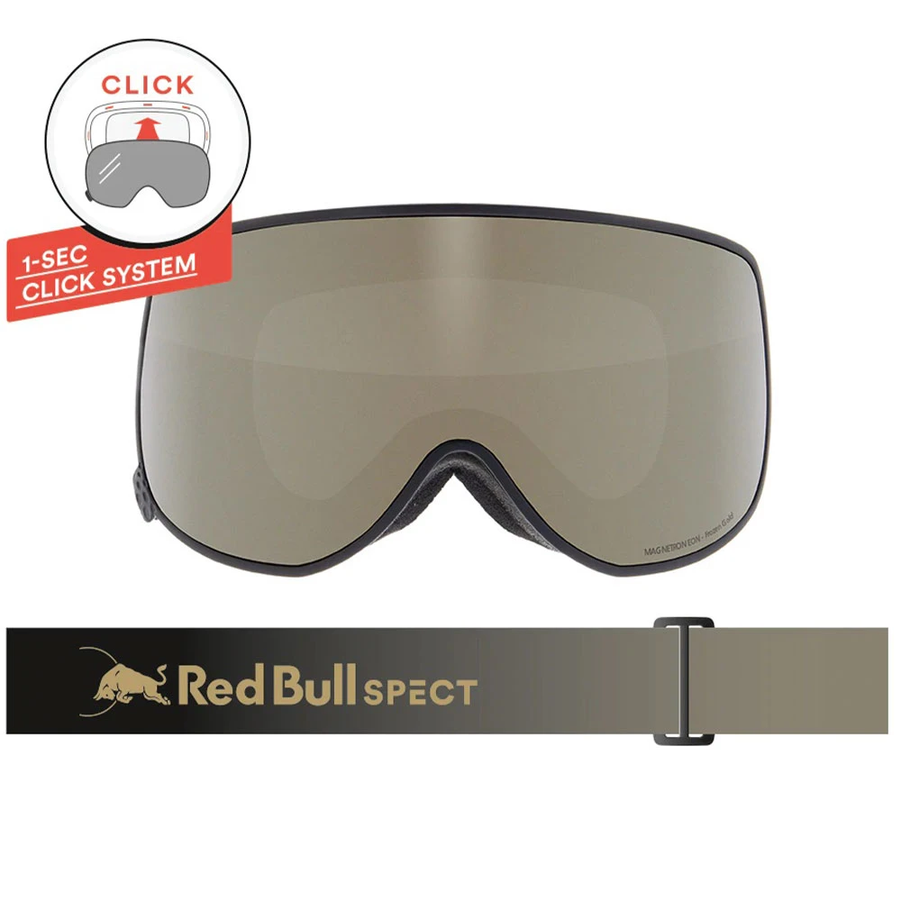 Red Bull SPECT Eyewear Magnetron Eon Skibrille Black Gold/Frozen Gold + Cloudy Snow Damen, Herren – Bild 2