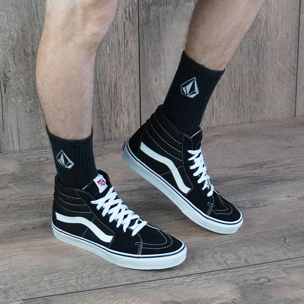 Vans Sk8-Hi Canvas & Leather Sneaker Black/White Damen, Herren – Bild 5