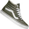 Vans Sk8-Hi Leather Leder-Sneaker Olive Night/True White Damen, Herren